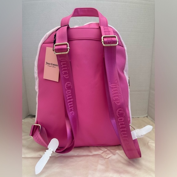 Juicy Couture Pink backpack Bag with Heart Charm New